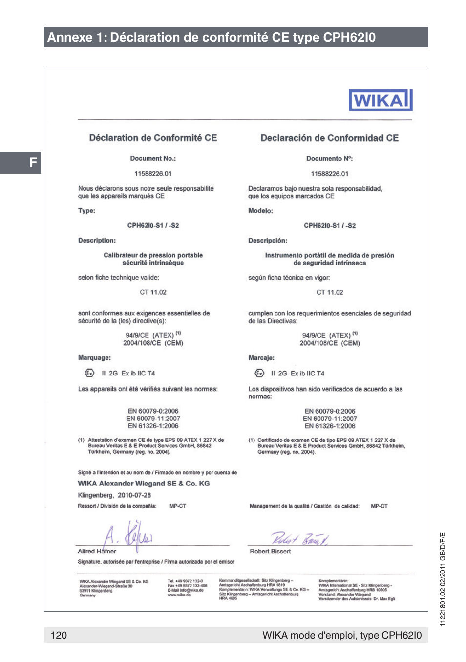 WIKA CPH62I0 User Manual | Page 120 / 160