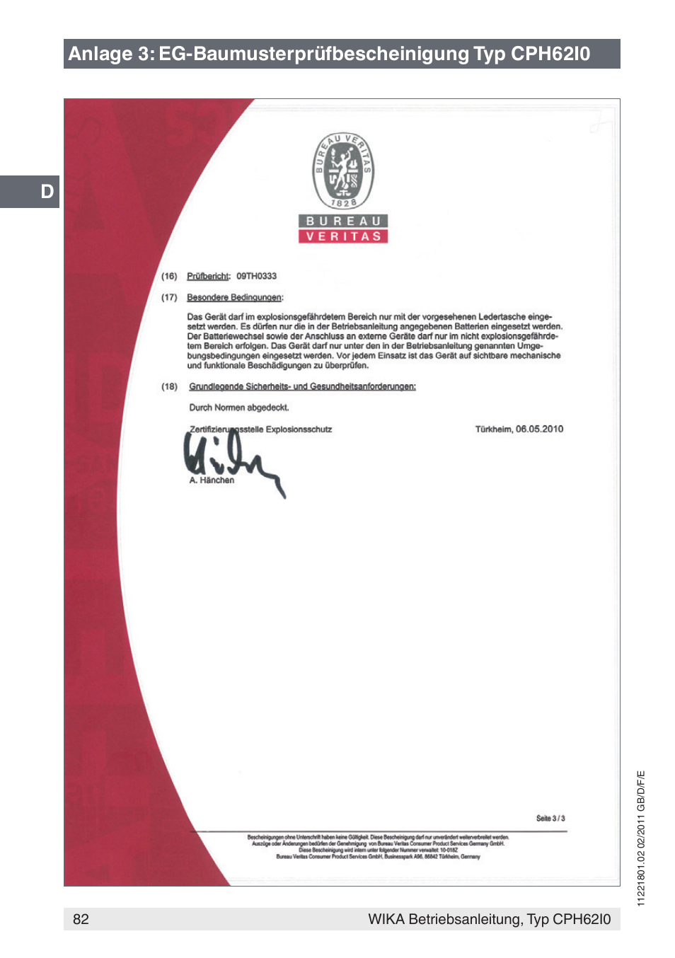 WIKA CPH62I0 User Manual | Page 82 / 160
