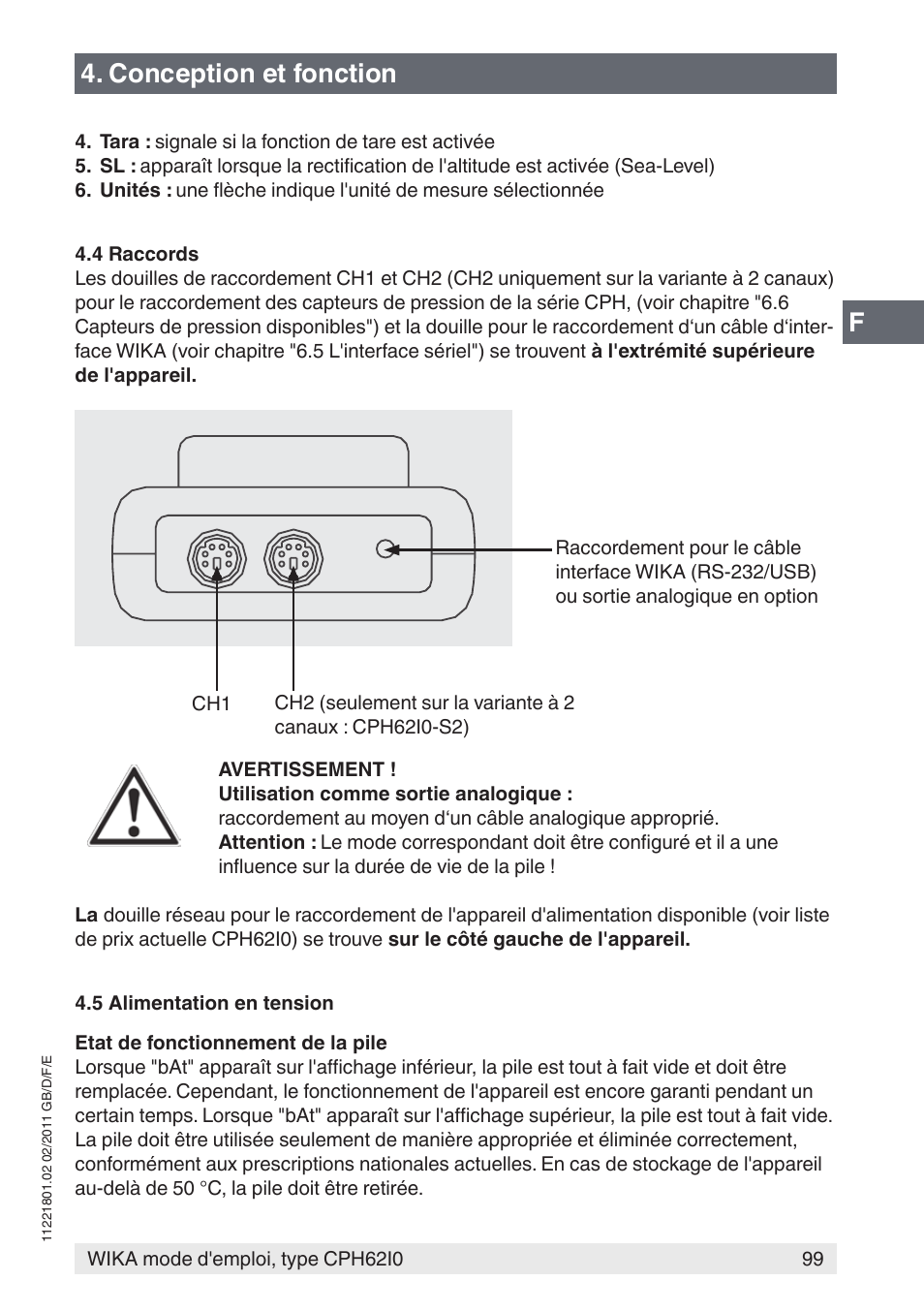Conception et fonction | WIKA CPH62I0 User Manual | Page 99 / 160
