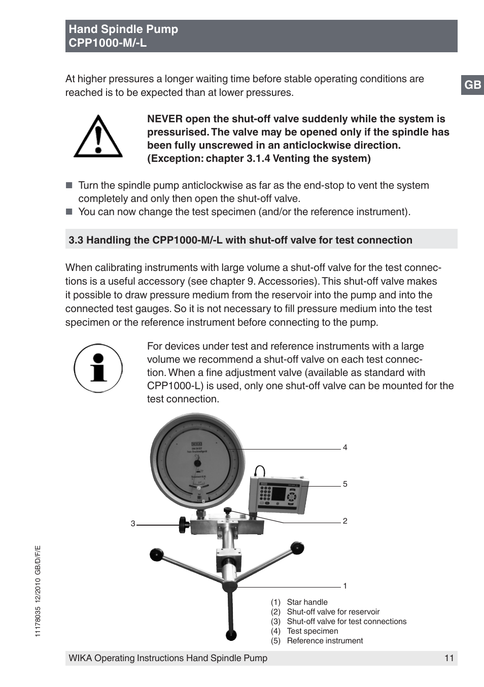 Hand spindle pump cpp1000-m/-l | WIKA CPP1600-X User Manual | Page 11 / 84