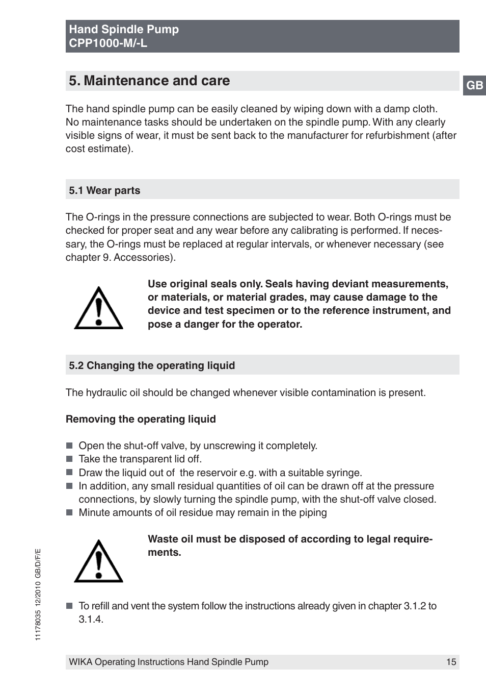 Maintenance and care | WIKA CPP1600-X User Manual | Page 15 / 84