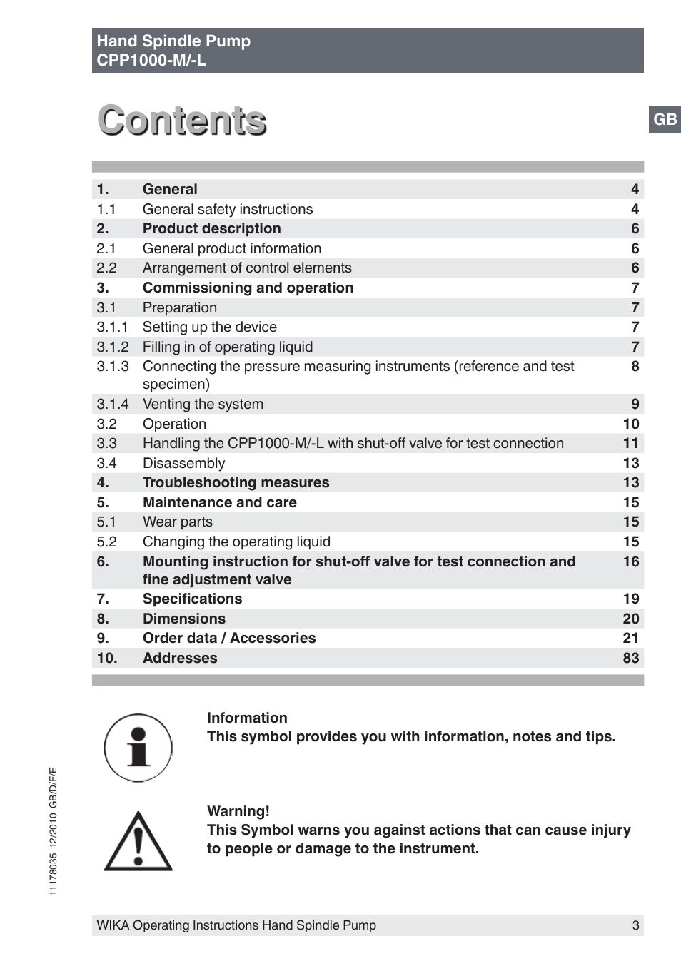 WIKA CPP1600-X User Manual | Page 3 / 84