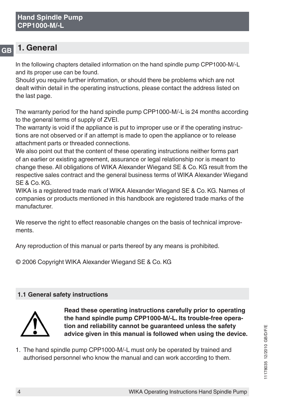 General | WIKA CPP1600-X User Manual | Page 4 / 84