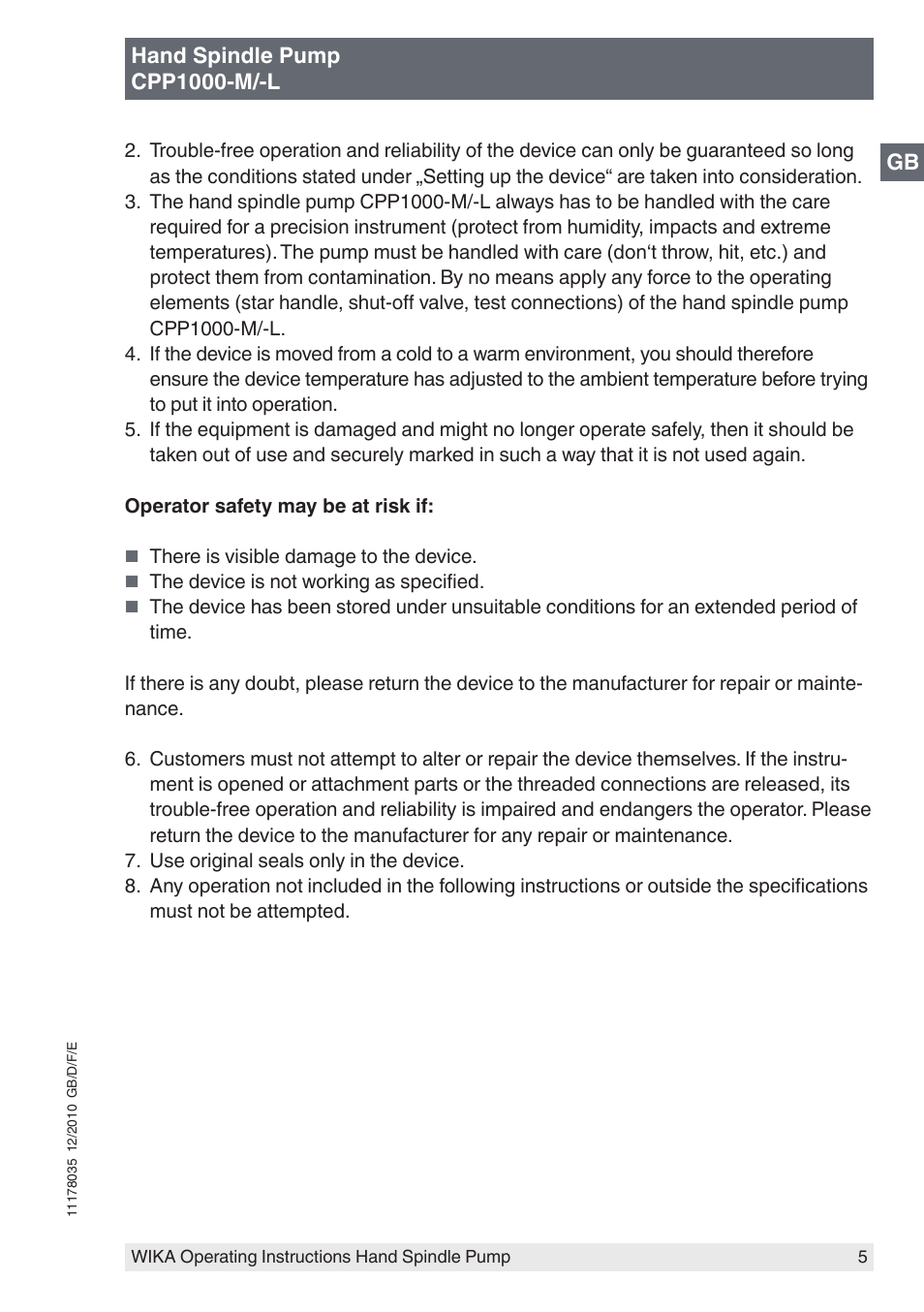 WIKA CPP1600-X User Manual | Page 5 / 84