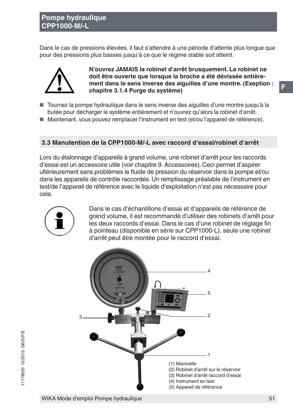 Fpompe hydraulique cpp1000-m/-l | WIKA CPP1600-X User Manual | Page 51 / 84