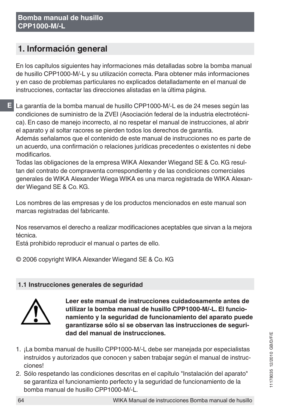 Información general | WIKA CPP1600-X User Manual | Page 64 / 84