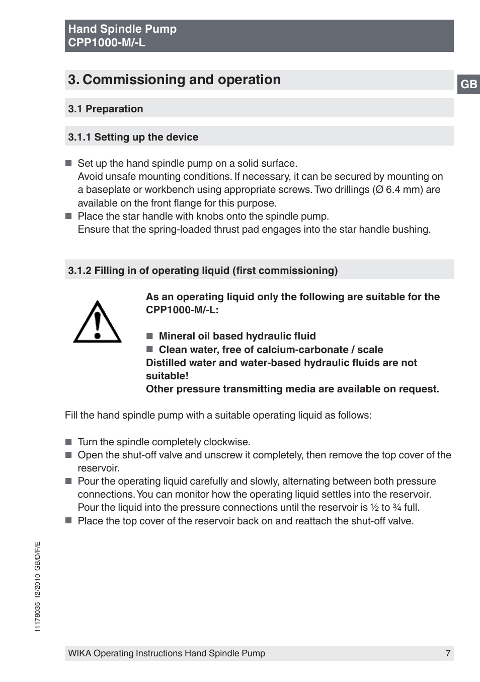 Commissioning and operation | WIKA CPP1600-X User Manual | Page 7 / 84