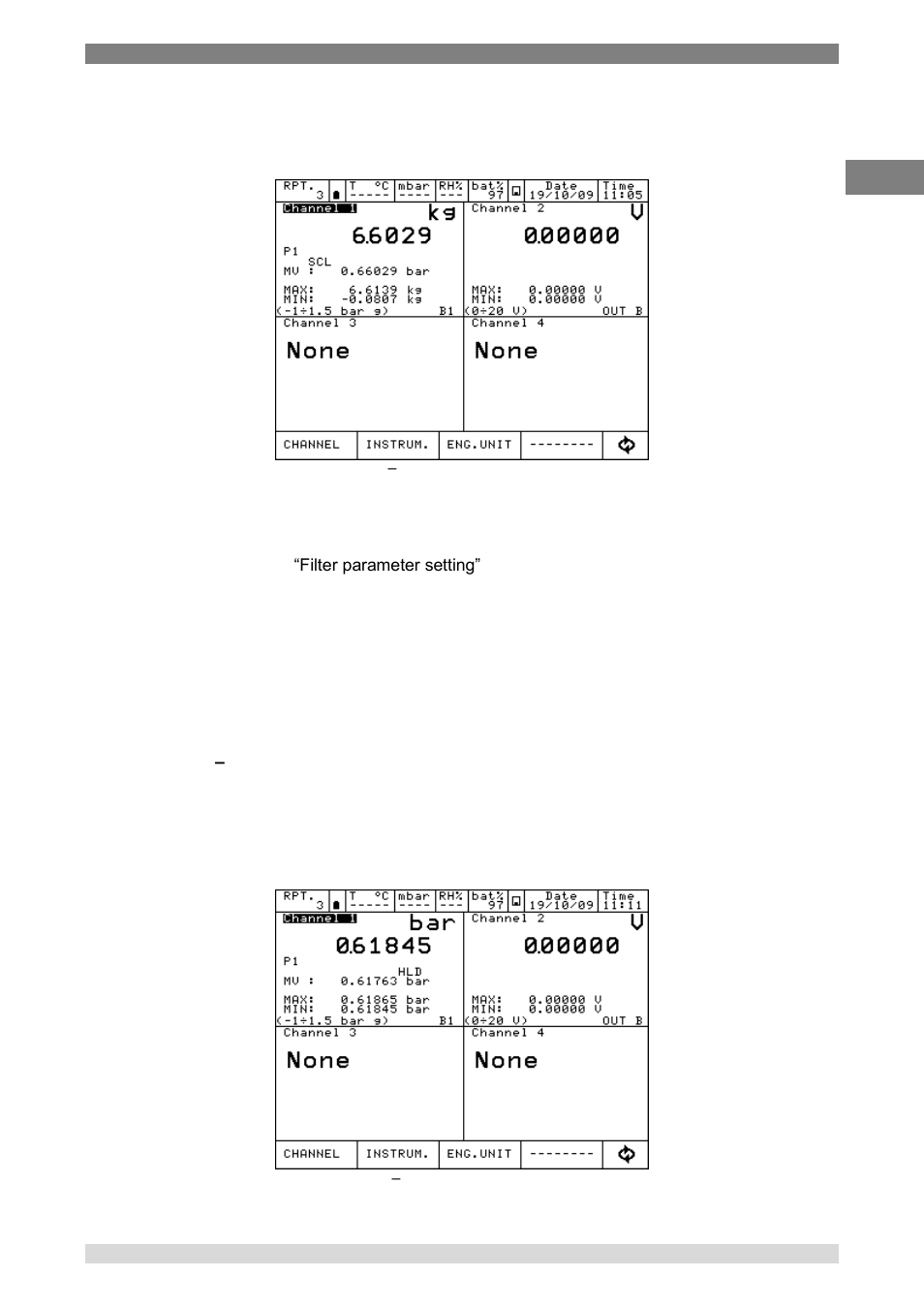 4 filter 6.6.5 hold on, Hold off | WIKA Pascal 100 User Manual | Page 71 / 93