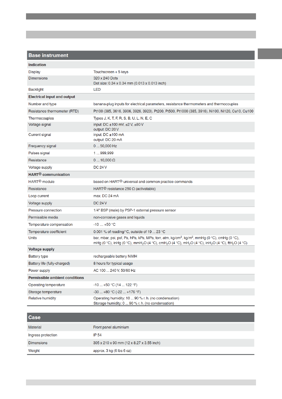 Specifications, Gb 3 specifications | WIKA Pascal ET User Manual | Page 11 / 88