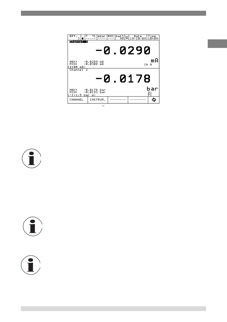 Report menu, Engineering unit menu, Logger menu | Calibration menu | WIKA Pascal ET User Manual | Page 63 / 88