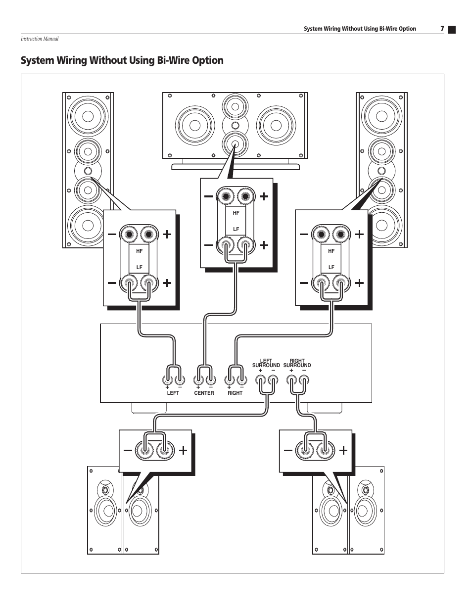 System wiring without using bi-wire option | Atlantic Technology 8200E User Manual | Page 7 / 12