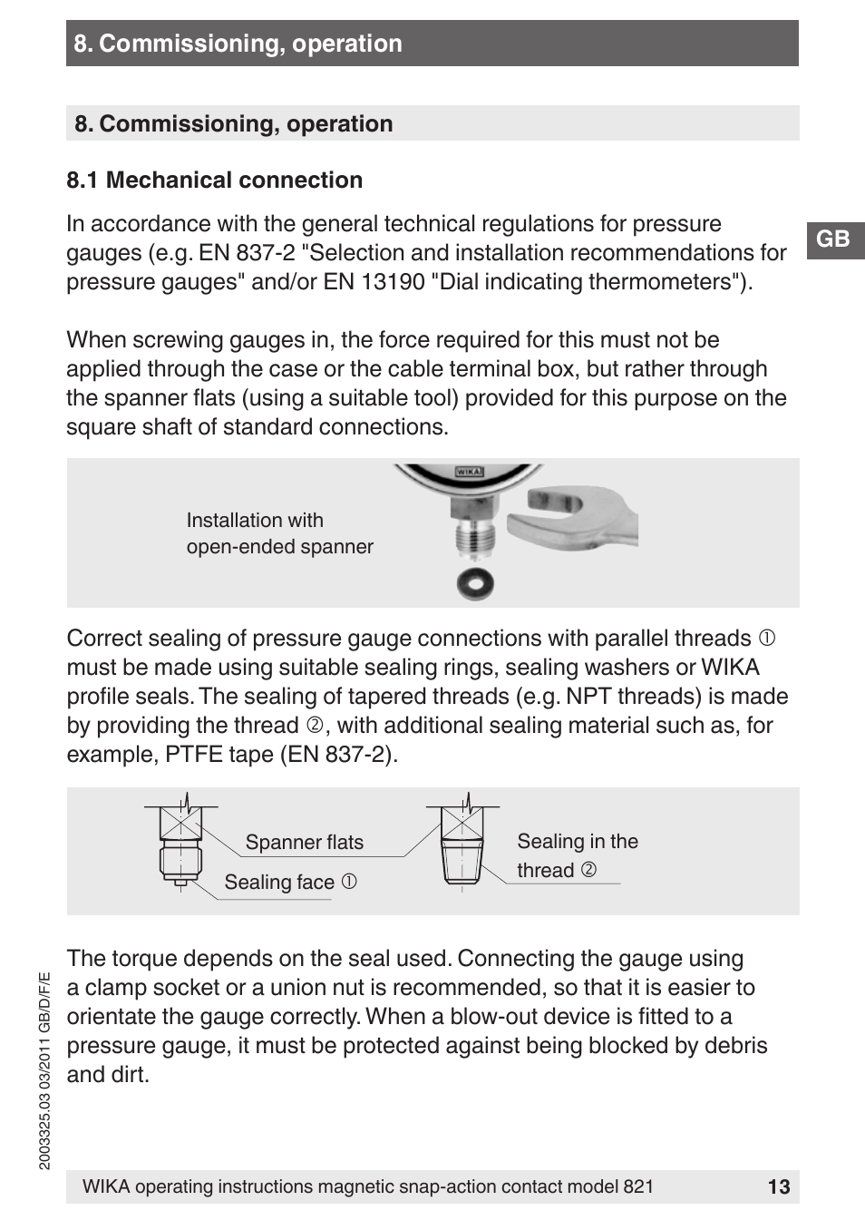WIKA 851 User Manual | Page 13 / 68