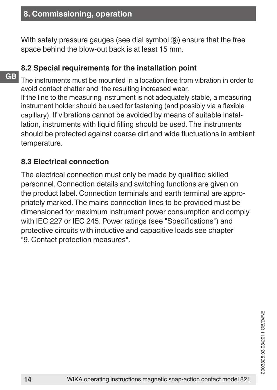WIKA 851 User Manual | Page 14 / 68