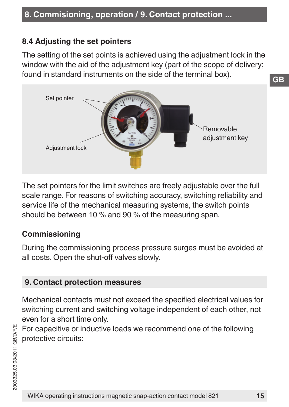 WIKA 851 User Manual | Page 15 / 68