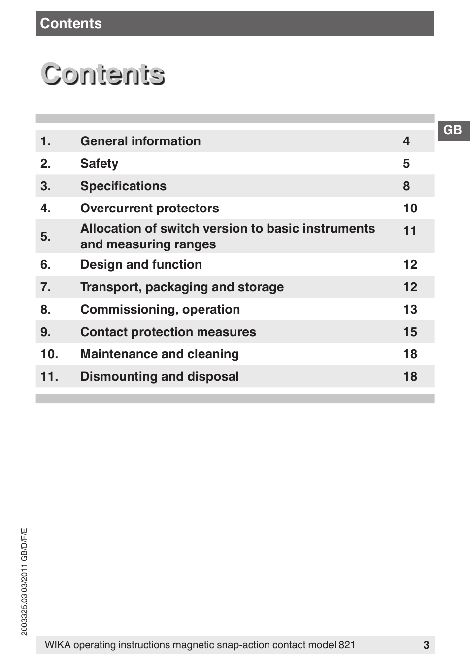 WIKA 851 User Manual | Page 3 / 68