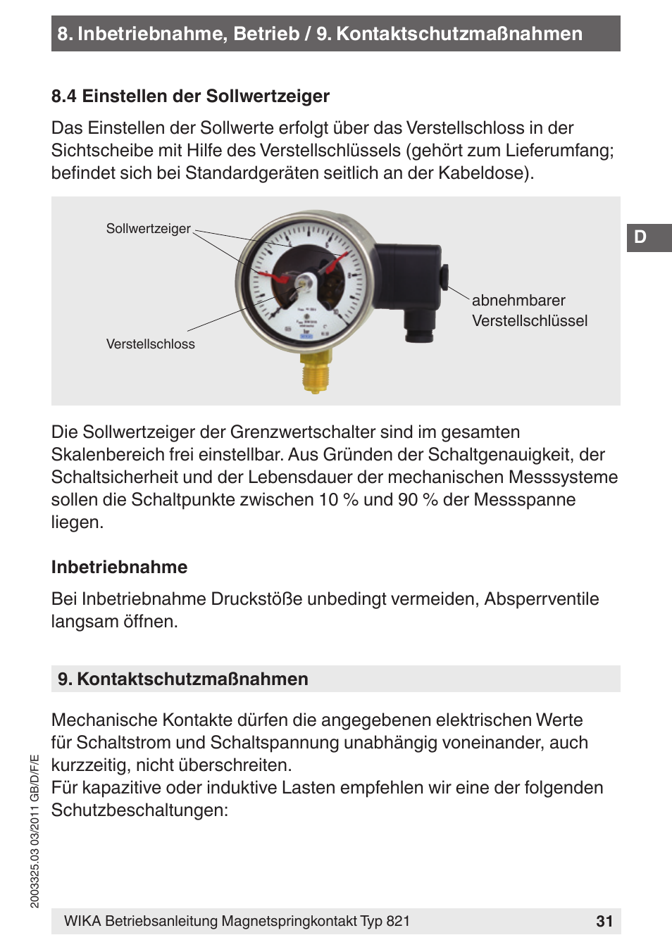 WIKA 851 User Manual | Page 31 / 68
