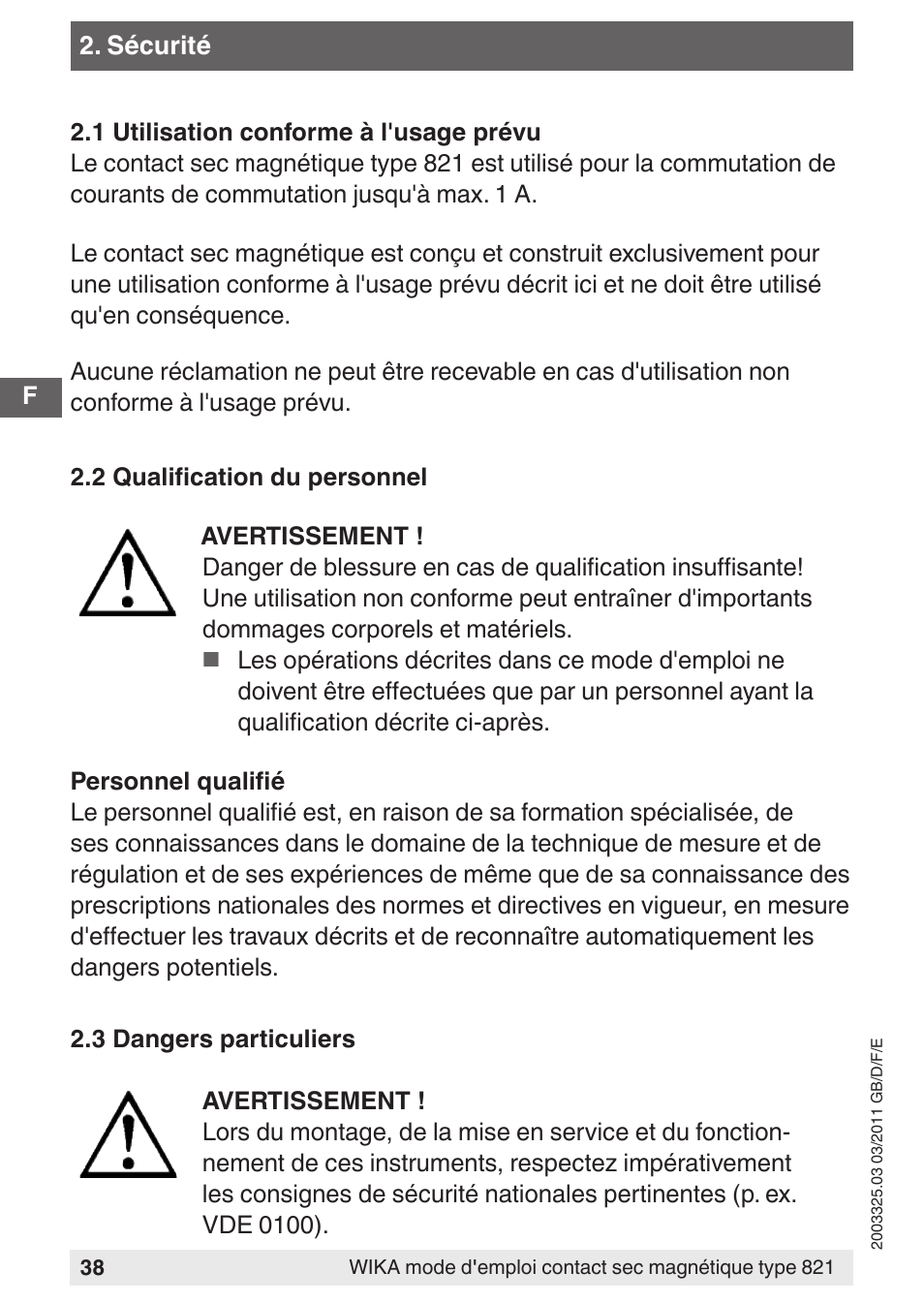 WIKA 851 User Manual | Page 38 / 68