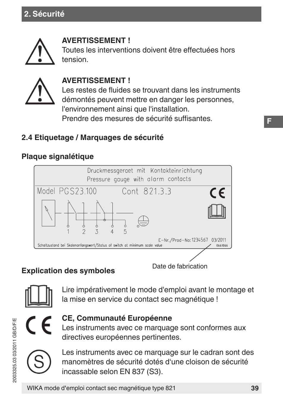 WIKA 851 User Manual | Page 39 / 68
