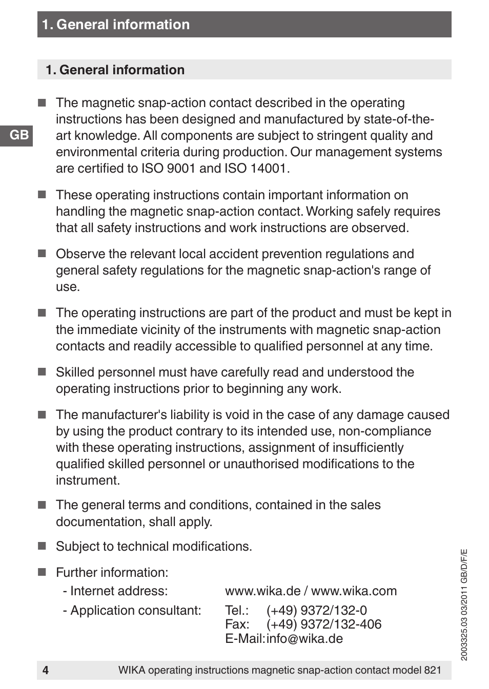 WIKA 851 User Manual | Page 4 / 68