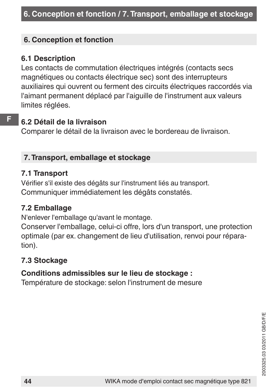 WIKA 851 User Manual | Page 44 / 68