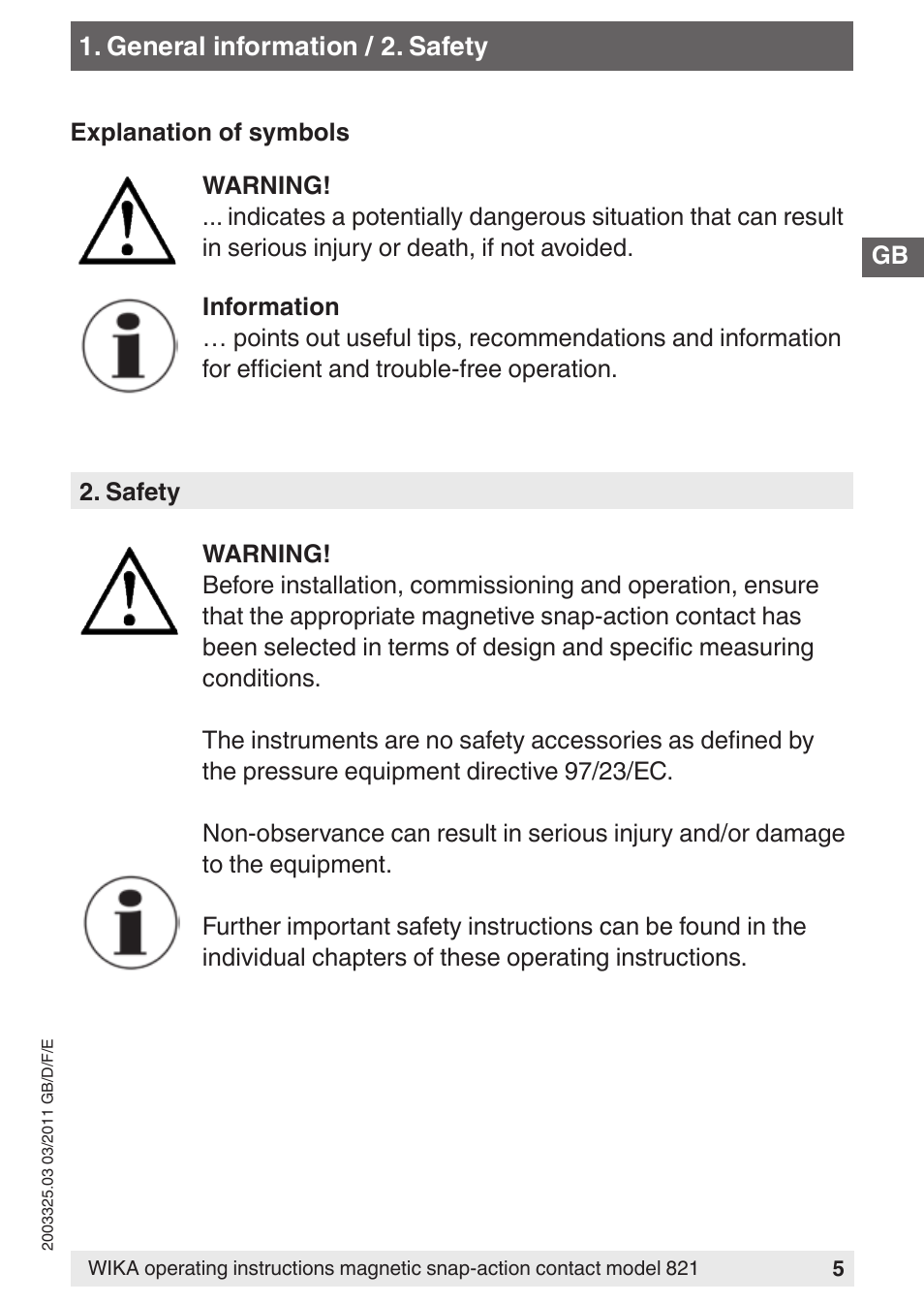 WIKA 851 User Manual | Page 5 / 68