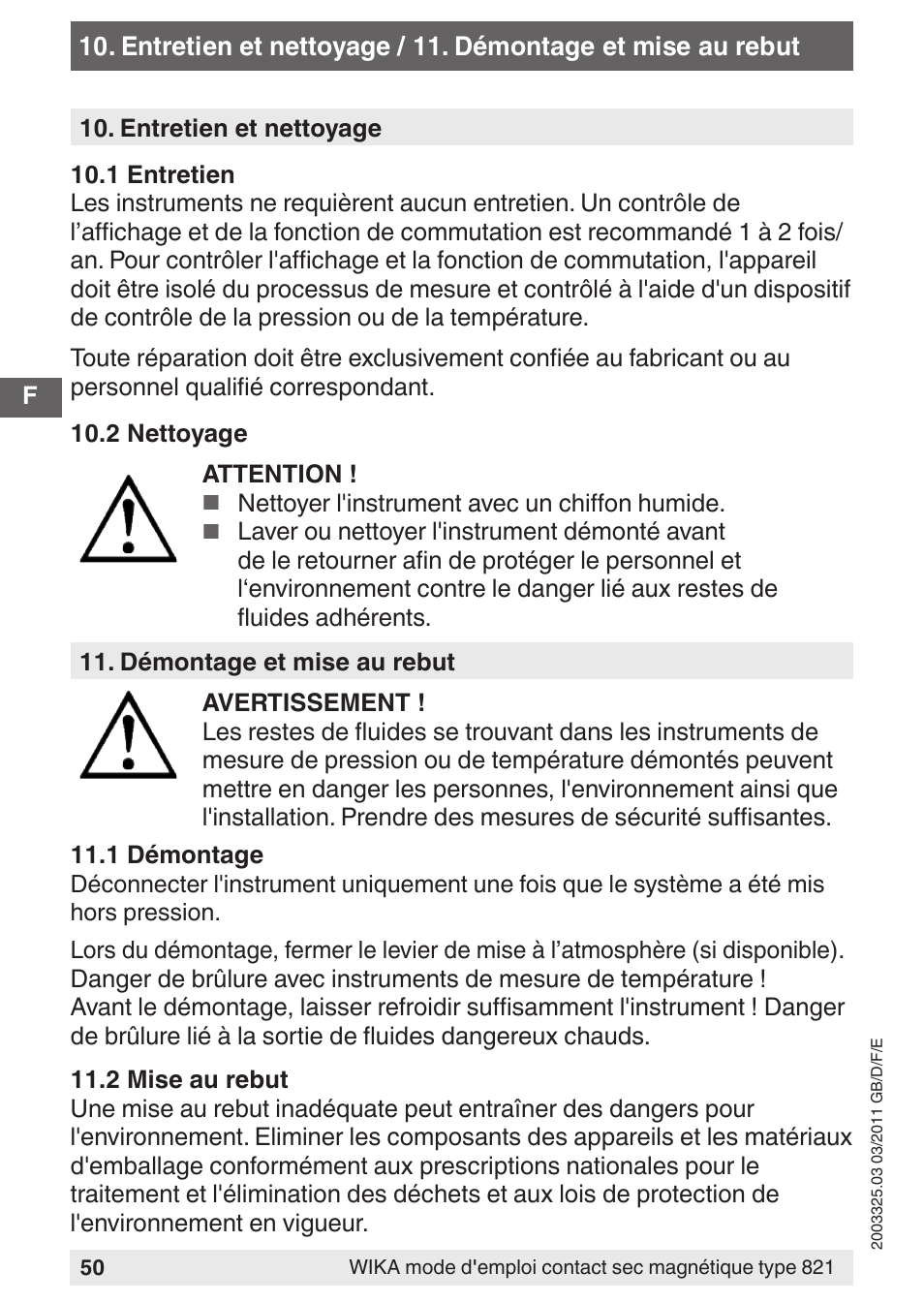 WIKA 851 User Manual | Page 50 / 68