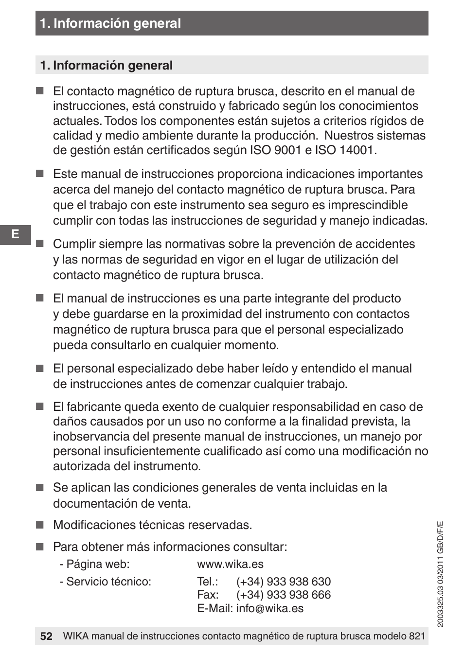 WIKA 851 User Manual | Page 52 / 68