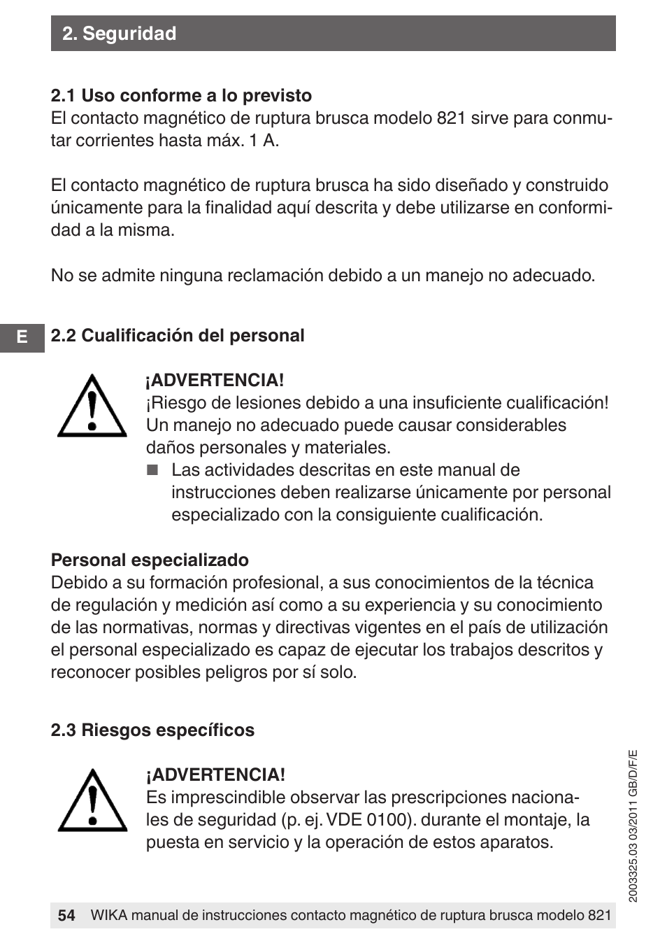 WIKA 851 User Manual | Page 54 / 68