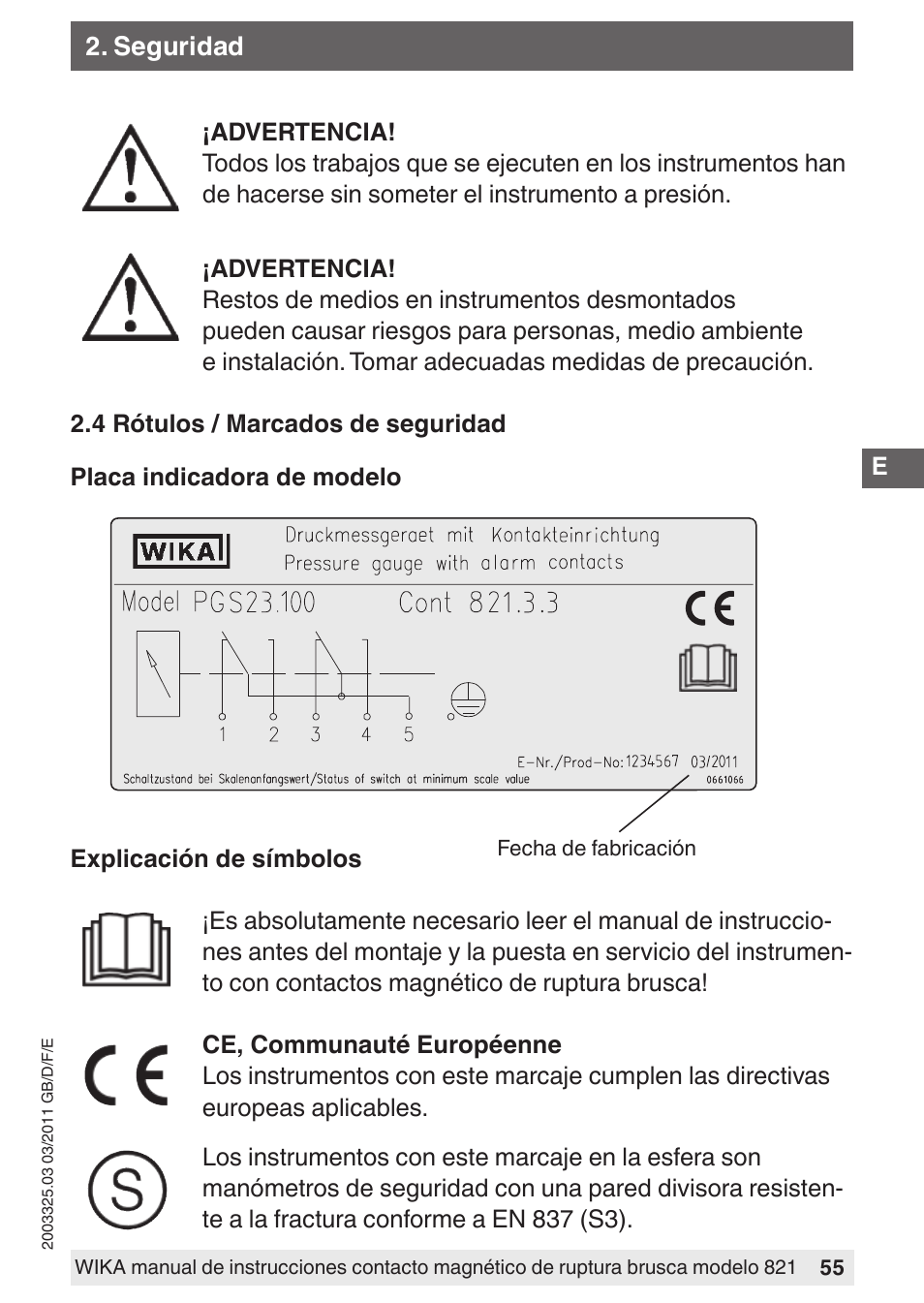 WIKA 851 User Manual | Page 55 / 68