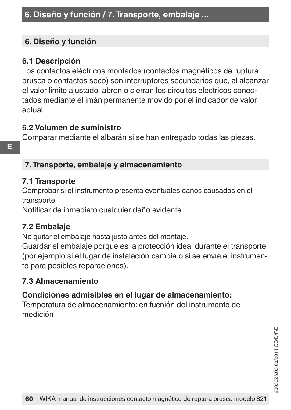 WIKA 851 User Manual | Page 60 / 68