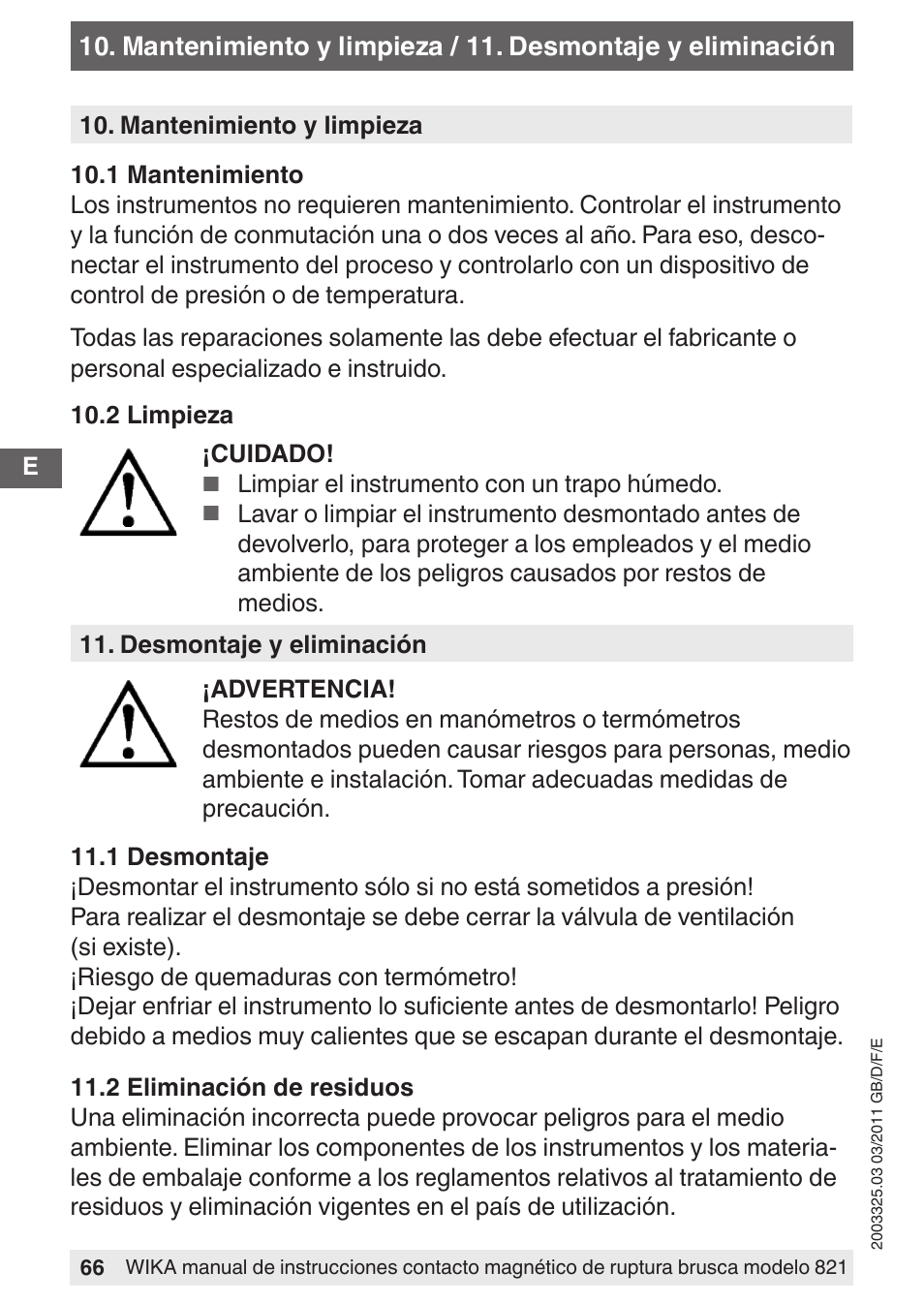 WIKA 851 User Manual | Page 66 / 68