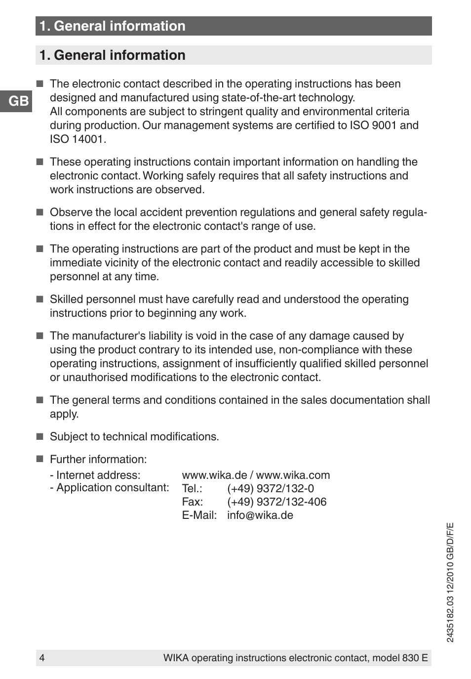 General information | WIKA 851 User Manual | Page 4 / 52