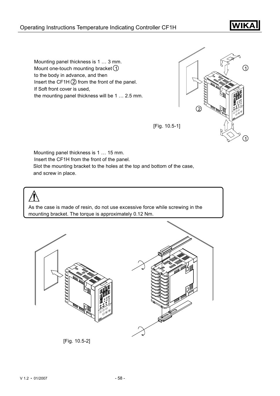 Notice | WIKA CF1H User Manual | Page 58 / 75