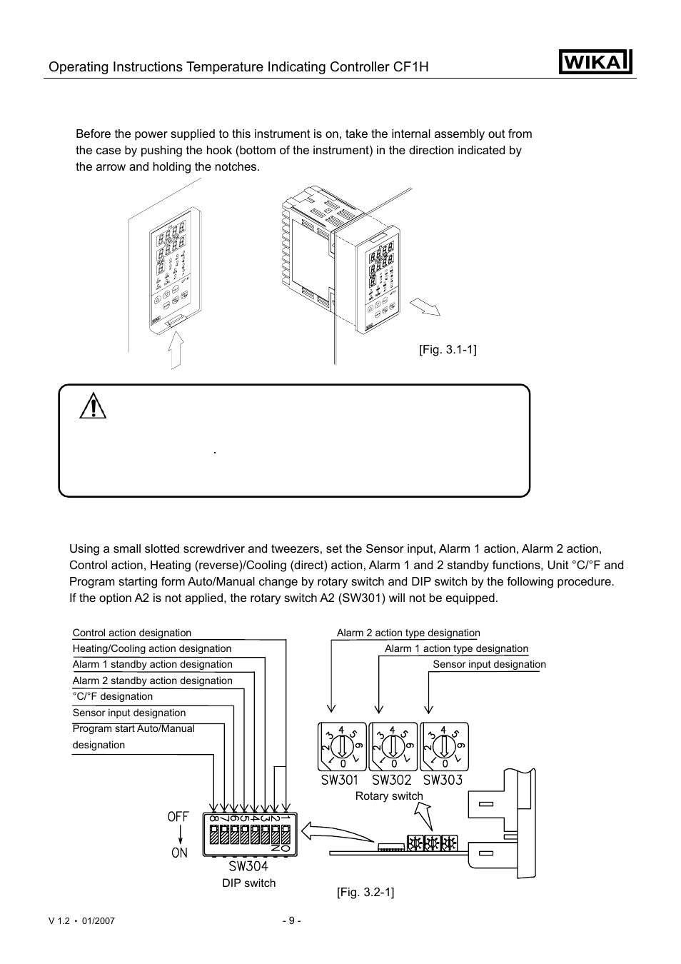 Warning | WIKA CF1H User Manual | Page 9 / 75