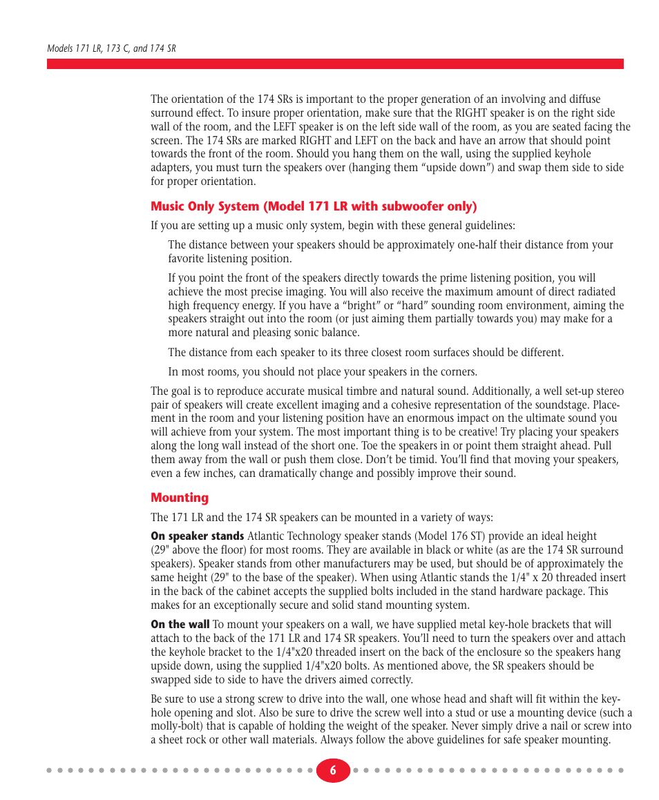 Atlantic Technology System 170 User Manual | Page 6 / 8