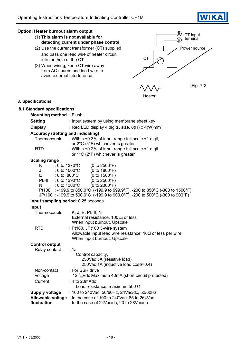 WIKA CF1M User Manual | Page 18 / 22