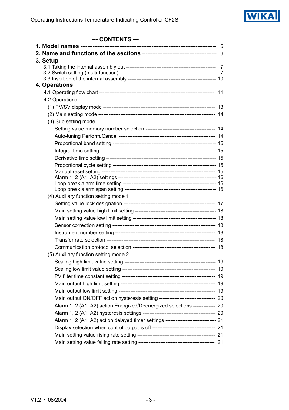 WIKA CF2S User Manual | Page 3 / 47