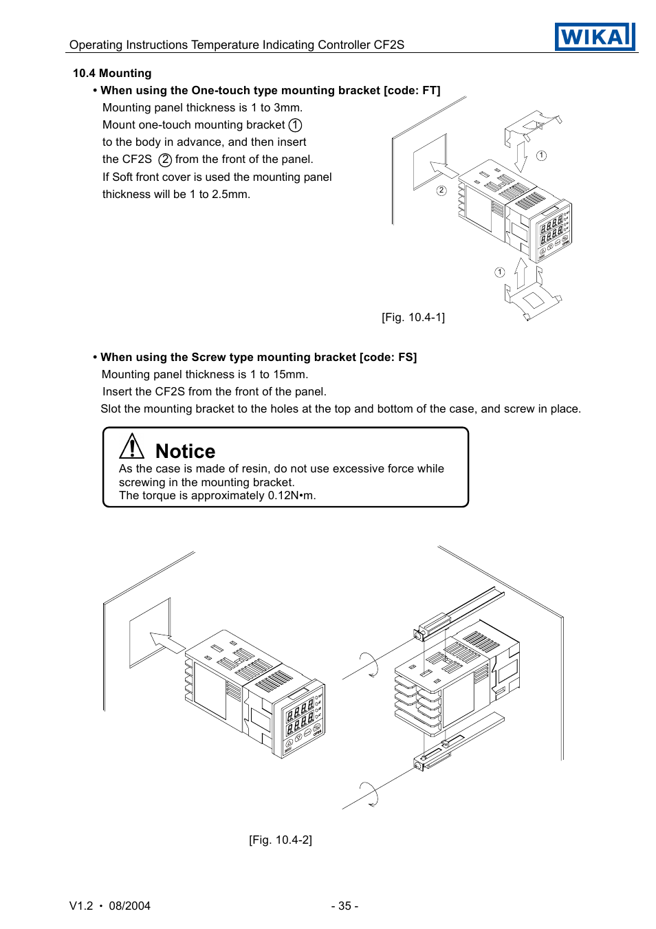 Notice | WIKA CF2S User Manual | Page 35 / 47