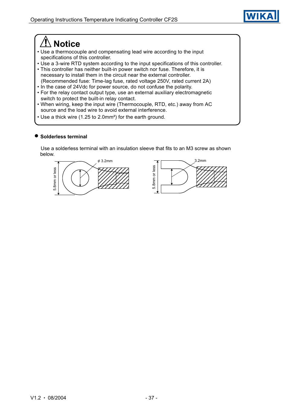 Notice | WIKA CF2S User Manual | Page 37 / 47