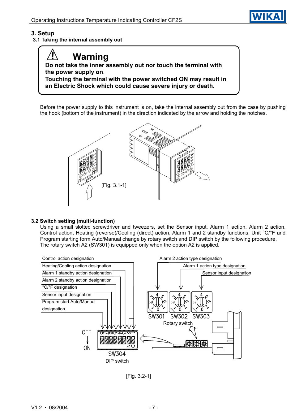 Warning | WIKA CF2S User Manual | Page 7 / 47