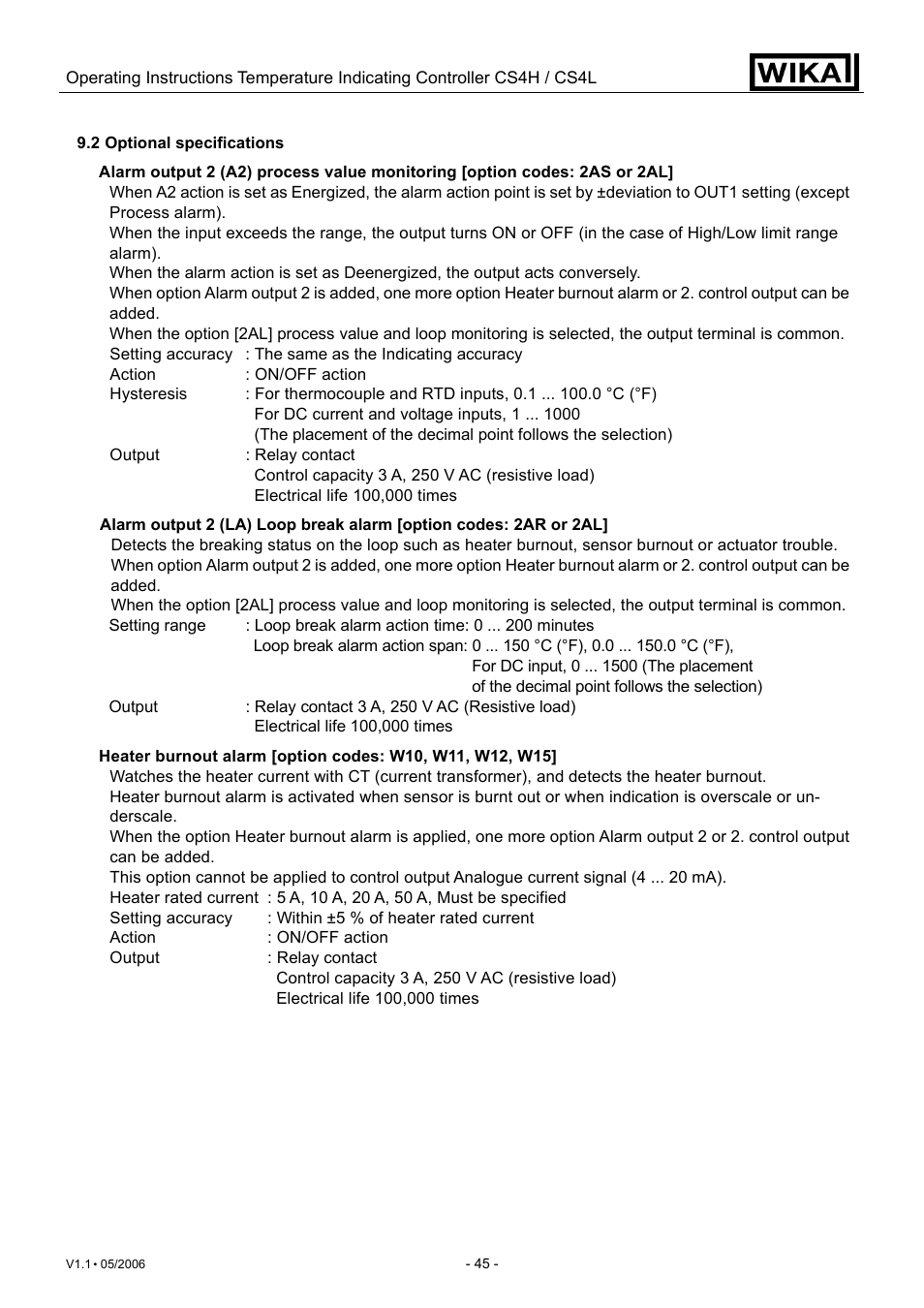 WIKA CS4L User Manual | Page 45 / 50