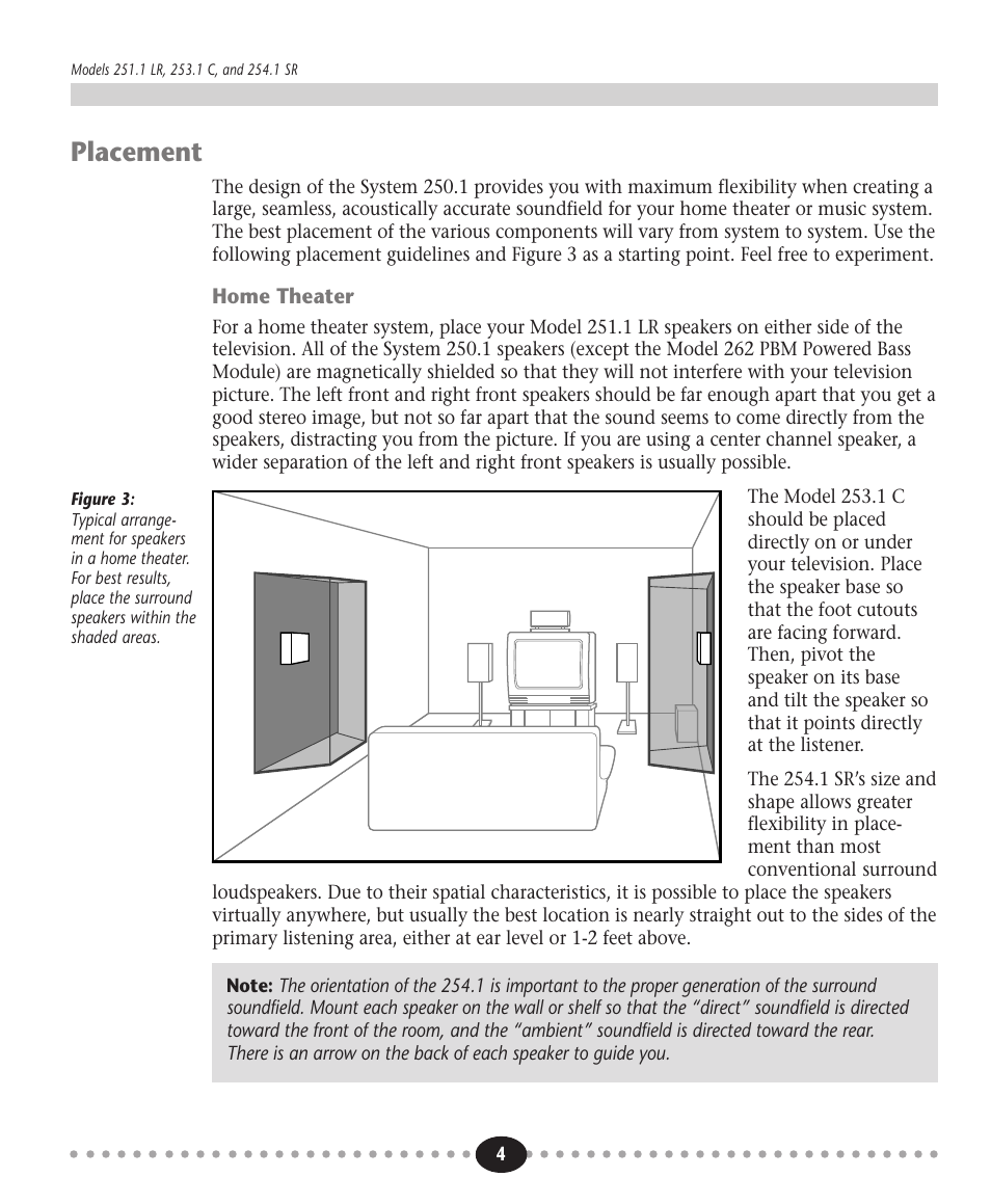 Tlantic, Placement | Atlantic Technology 254.1 SR User Manual | Page 4 / 8
