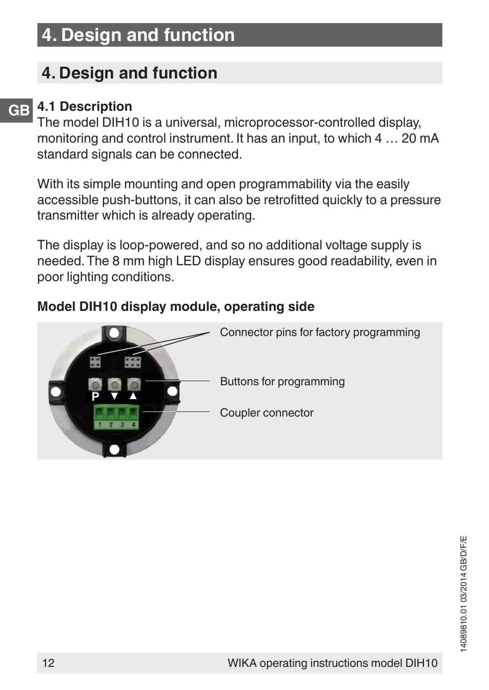 Design and function | WIKA DIH10-Ex User Manual | Page 12 / 92