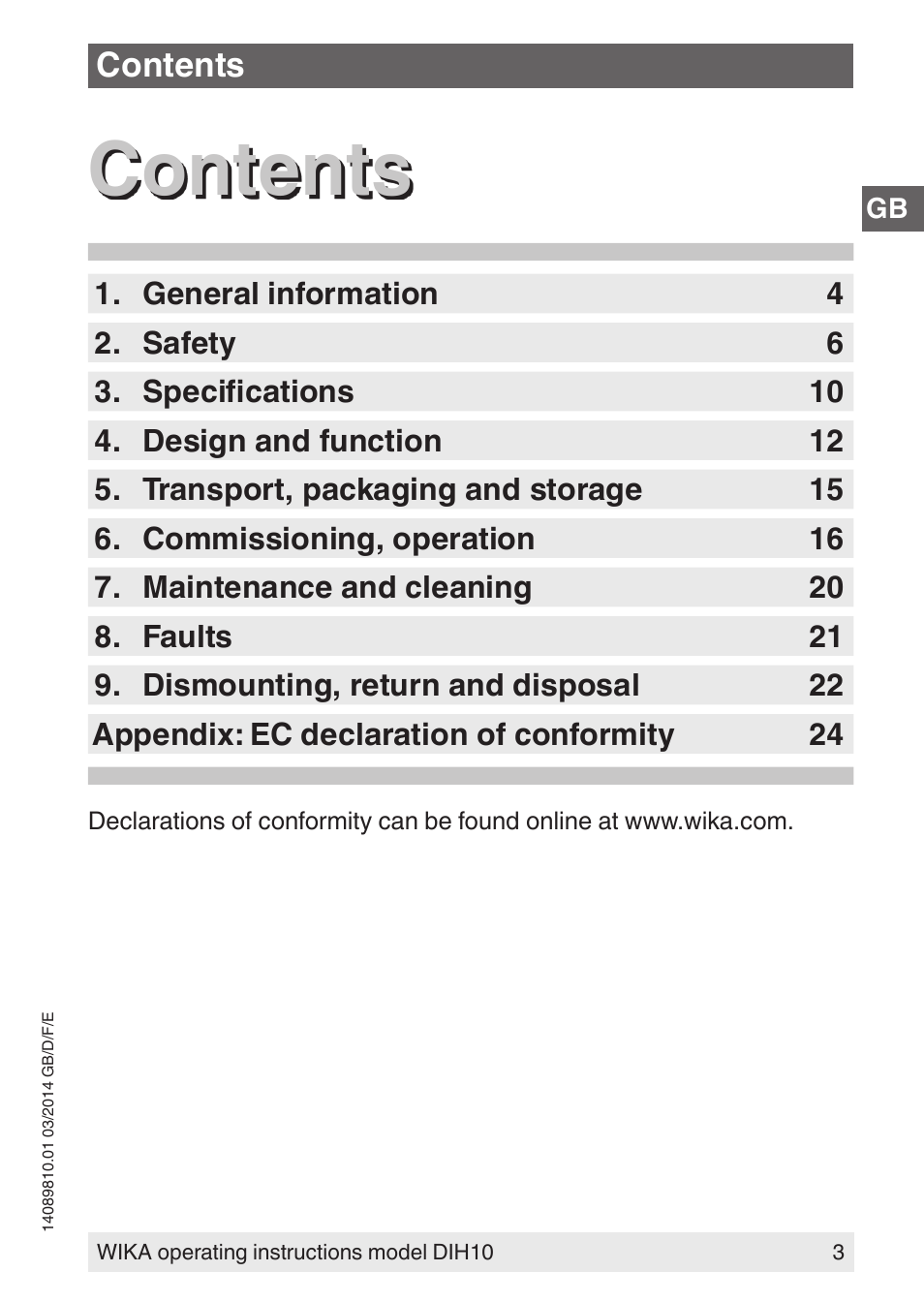 WIKA DIH10-Ex User Manual | Page 3 / 92