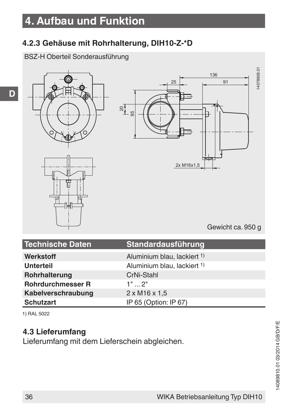 Aufbau und funktion | WIKA DIH10-Ex User Manual | Page 36 / 92