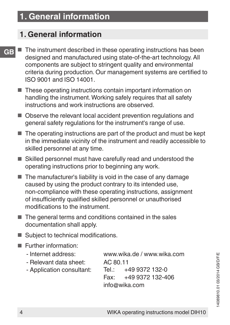 General information | WIKA DIH10-Ex User Manual | Page 4 / 92