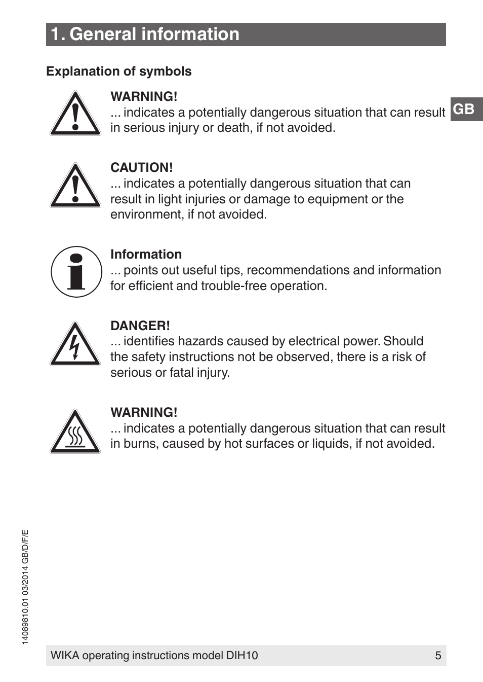 General information | WIKA DIH10-Ex User Manual | Page 5 / 92
