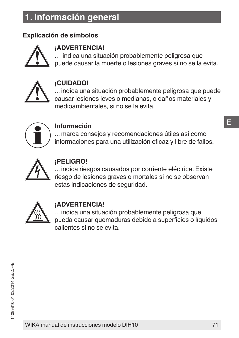 Información general | WIKA DIH10-Ex User Manual | Page 71 / 92
