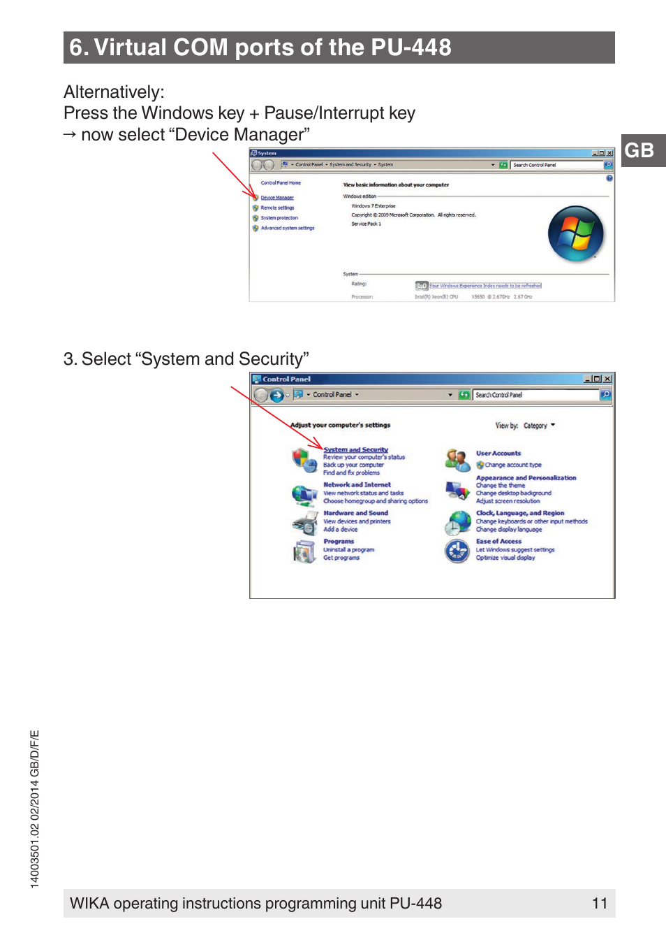 Virtual com ports of the pu-448 | WIKA PU-448 User Manual | Page 11 / 68