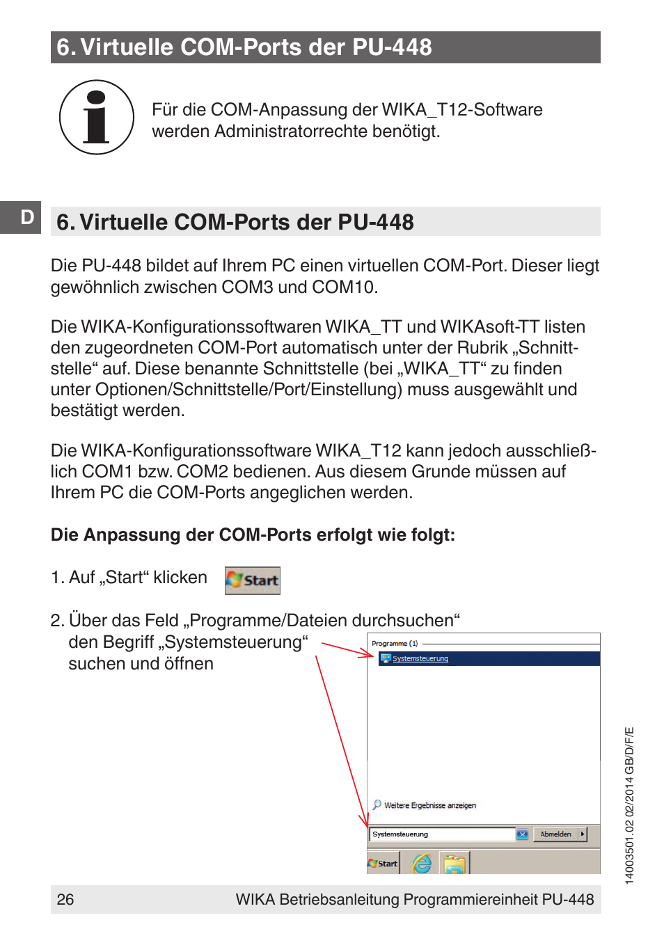 Virtuelle com-ports der pu-448 | WIKA PU-448 User Manual | Page 26 / 68